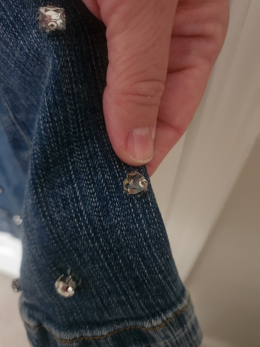 torrid Blue Rhinestone Wide-Leg Jeans - Picture 7 of 7
